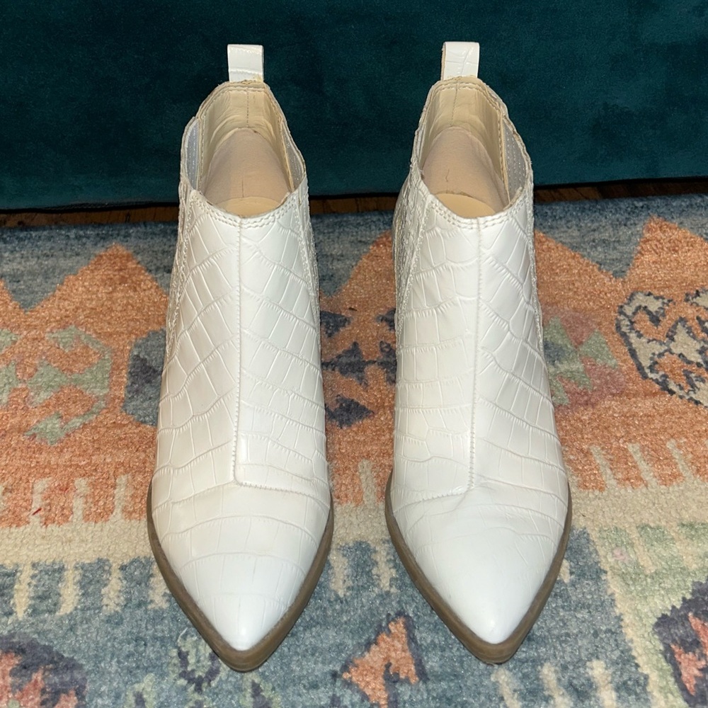Marc fisher white booties.